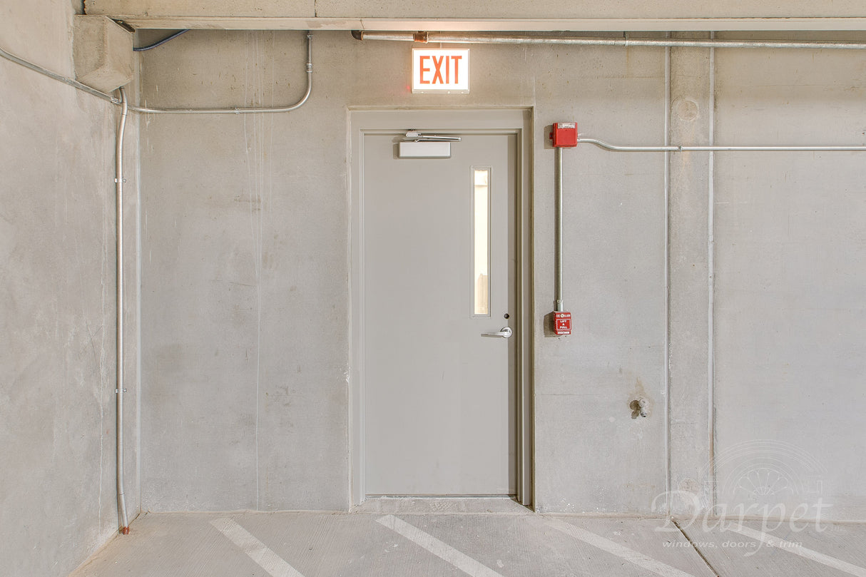 Hollow Metal Double Door with Narrow Vision Lite