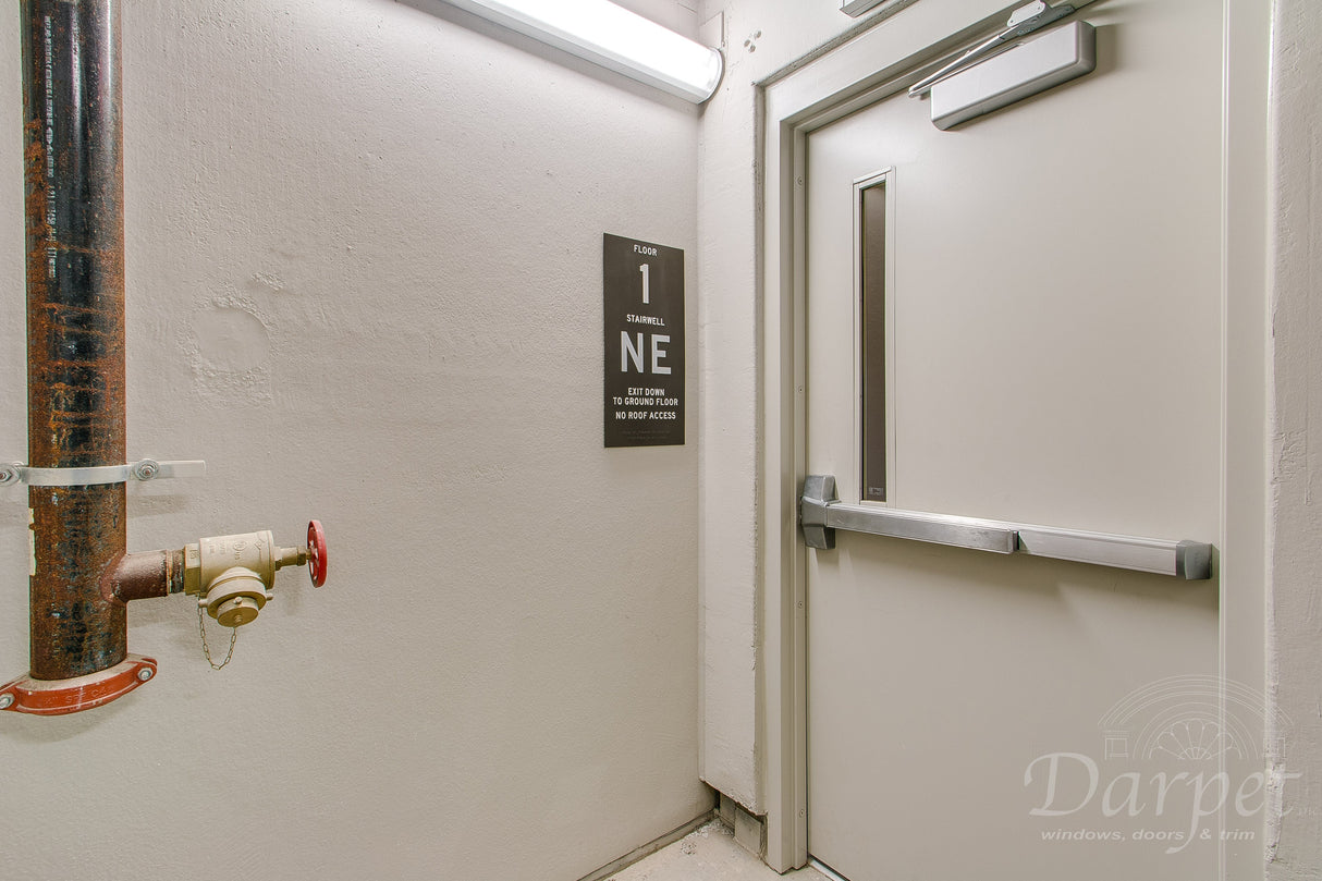 Hollow Metal Double Door with Narrow Vision Lite