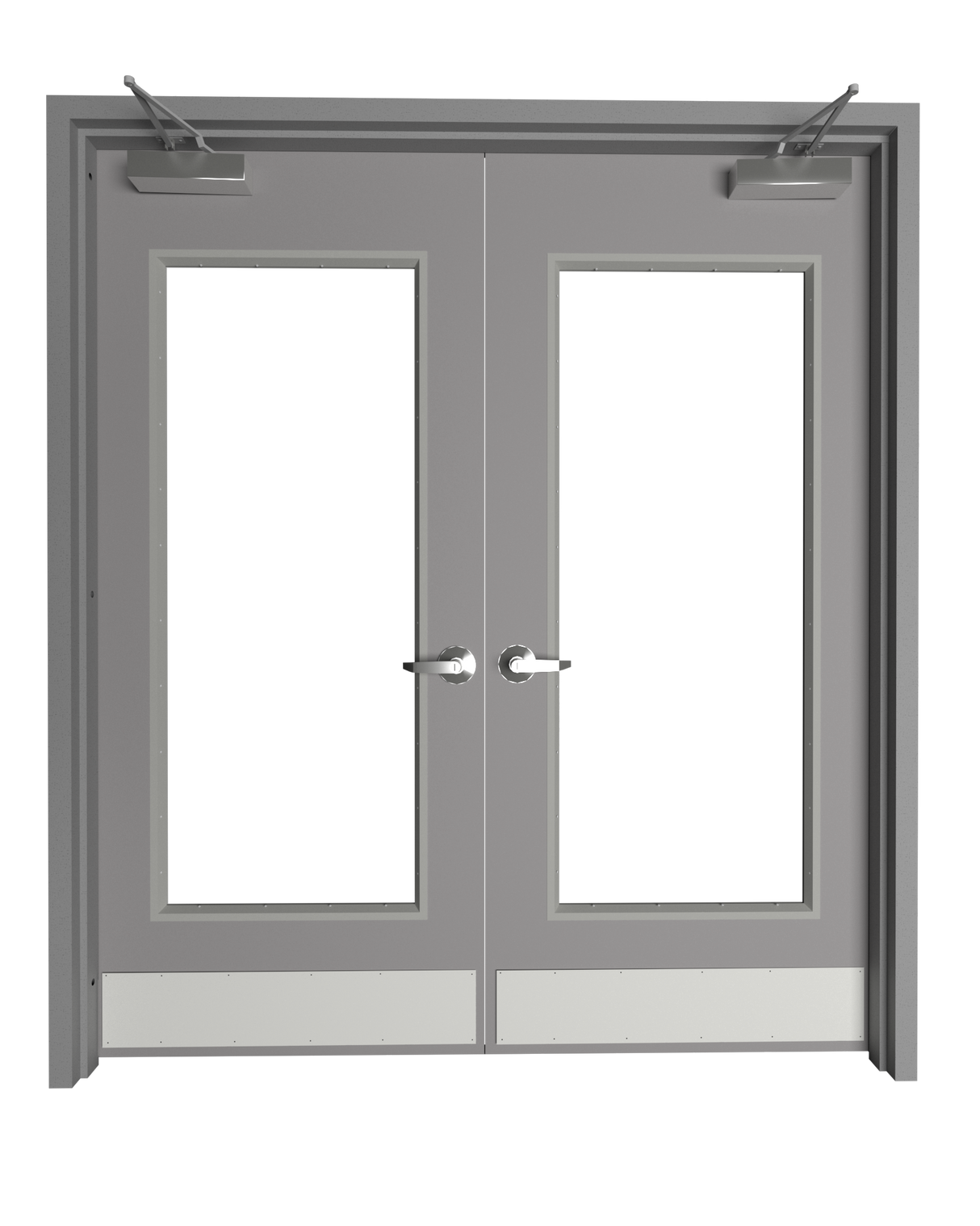 Hollow Metal Double Door with Full Lite