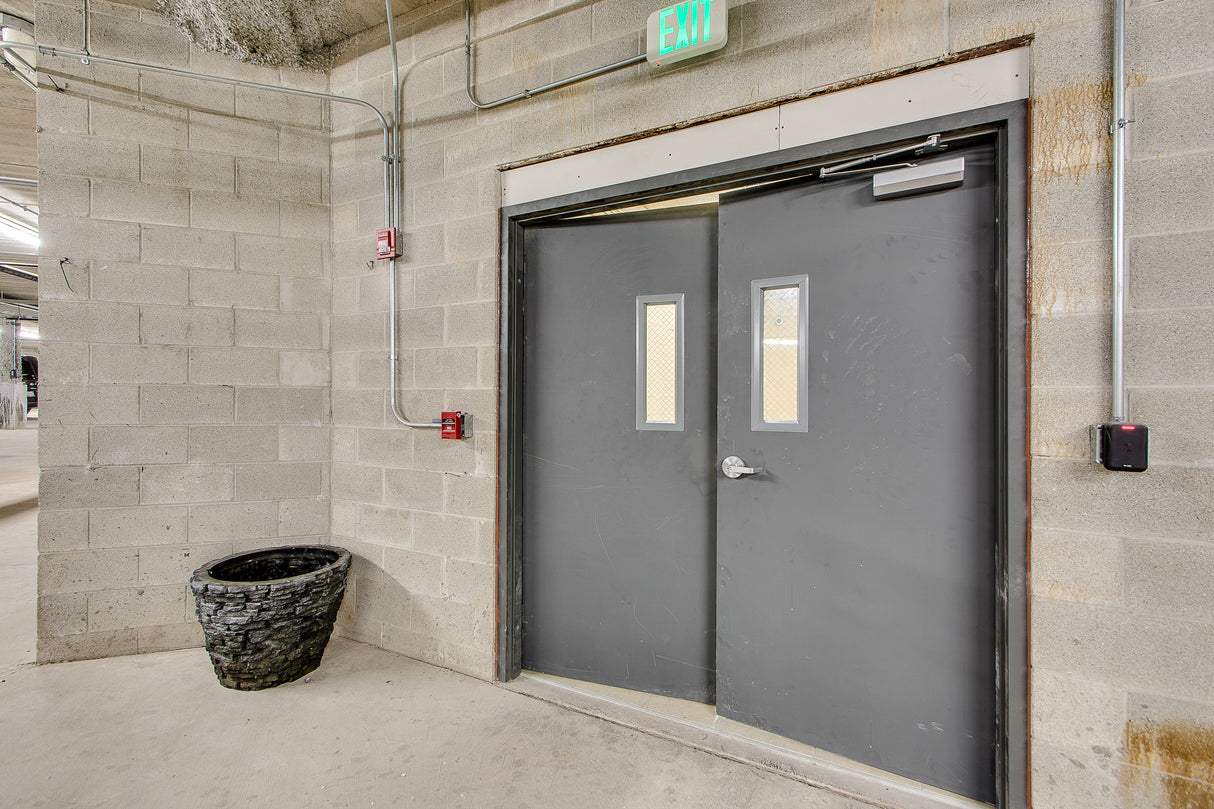 Hollow Metal Double Door with Narrow Vision Lite