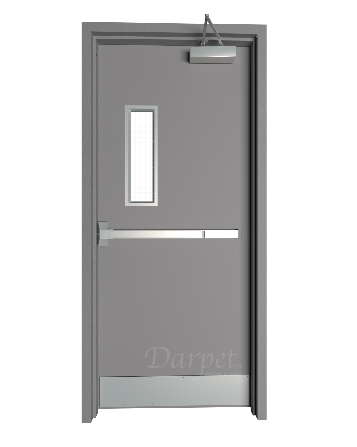 Hollow Metal Double Door with Narrow Vision Lite