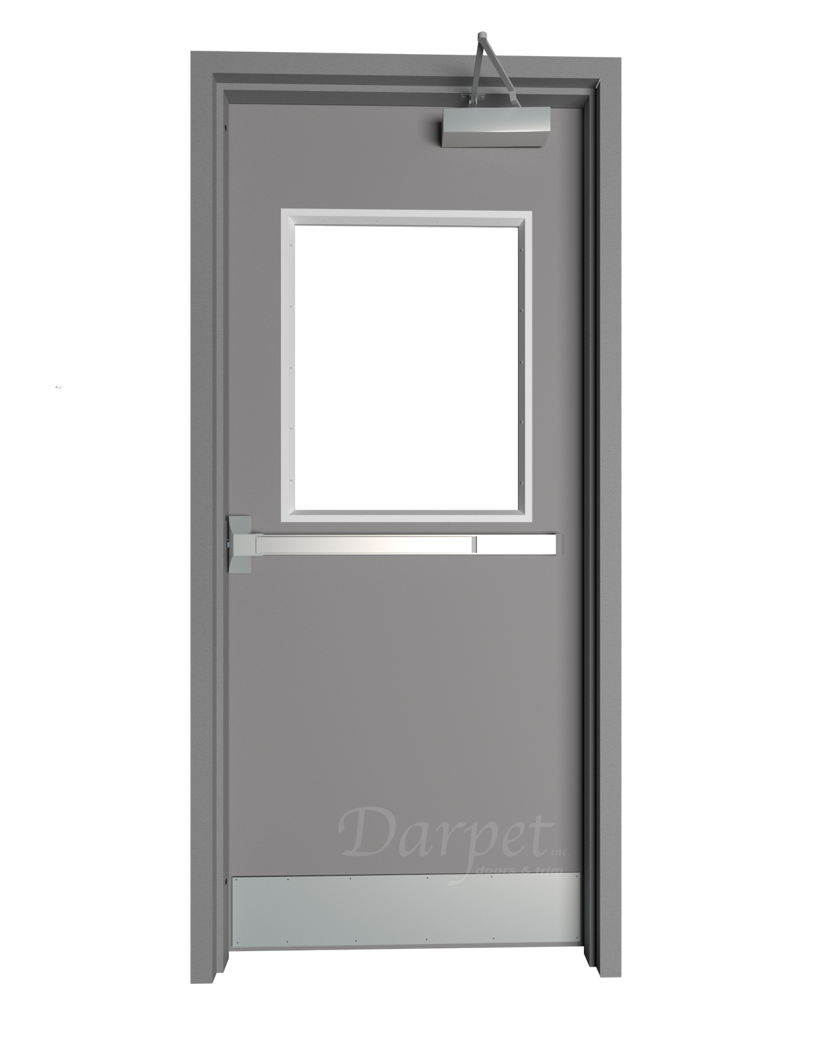 Hollow Metal Double Door with Half Lite