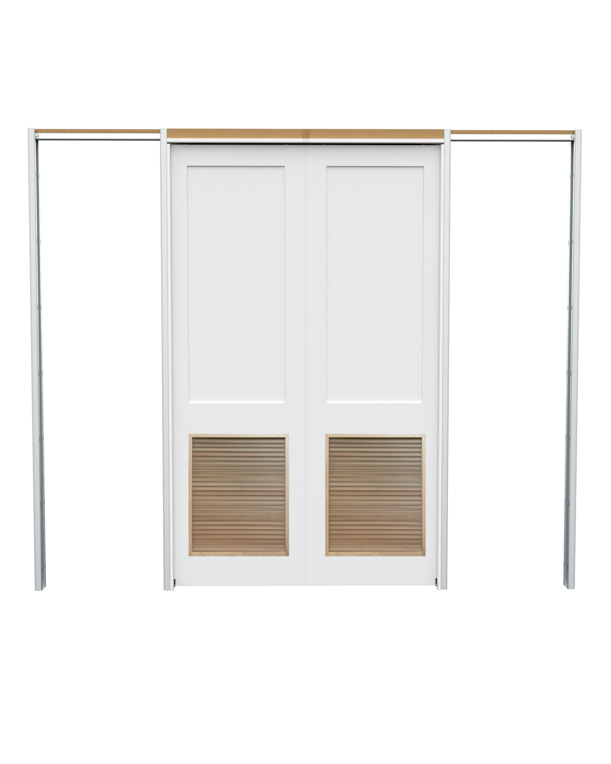Flat Shaker (2 Panel) Pocket with Louver Insert