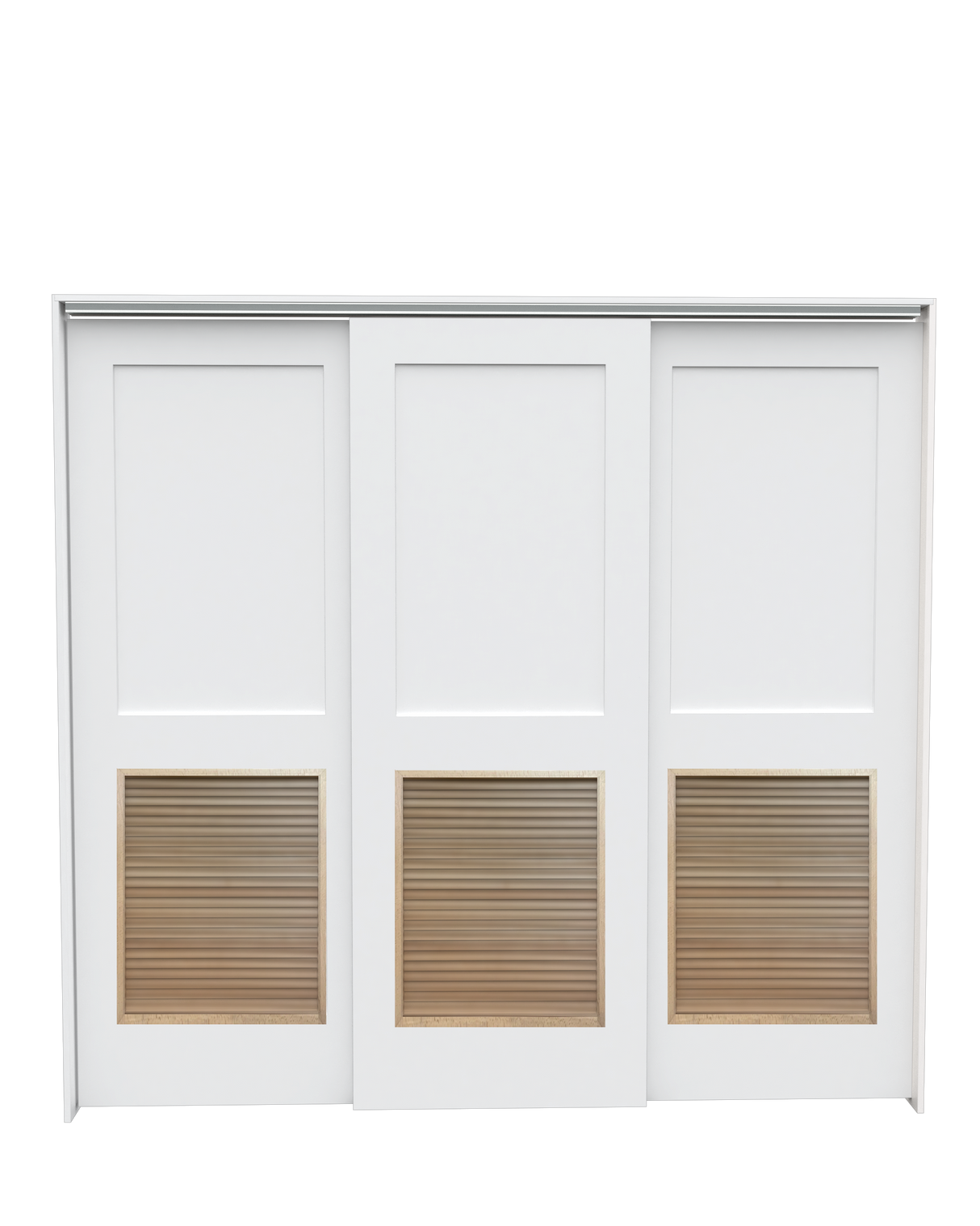 Flat Shaker (2 Panel) Triple Bypass with Louver Insert
