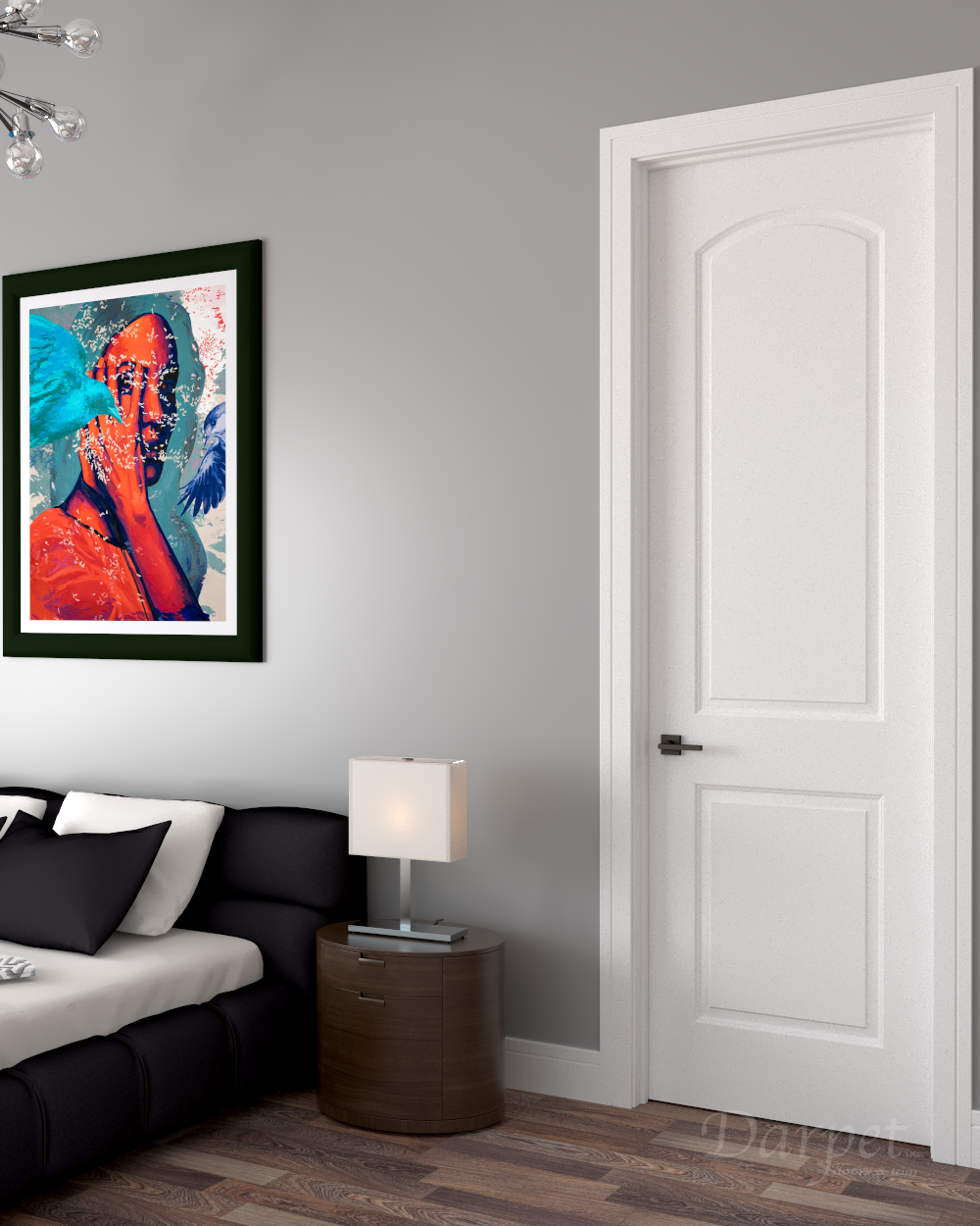 2 Panel Arch Caiman Primed 8'-0" (96")