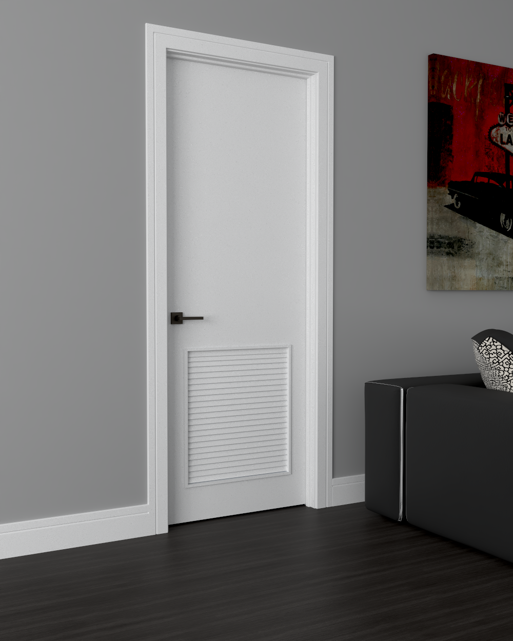 Flush Primed with Louver Insert 6'-8" (80")