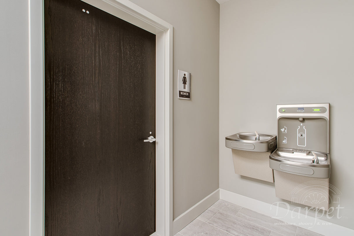 Commercial Flush Birch Double Door with Hollow Metal Frame
