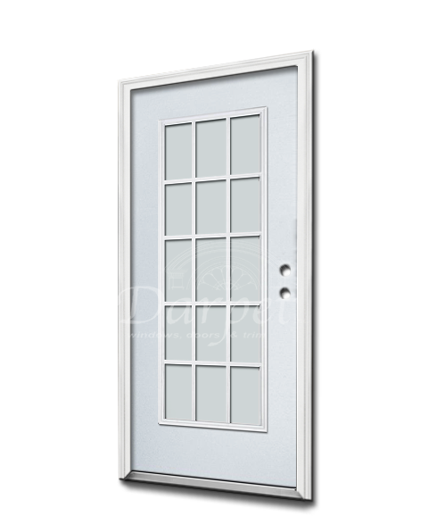 15 Lite Clear Glass Steel Door