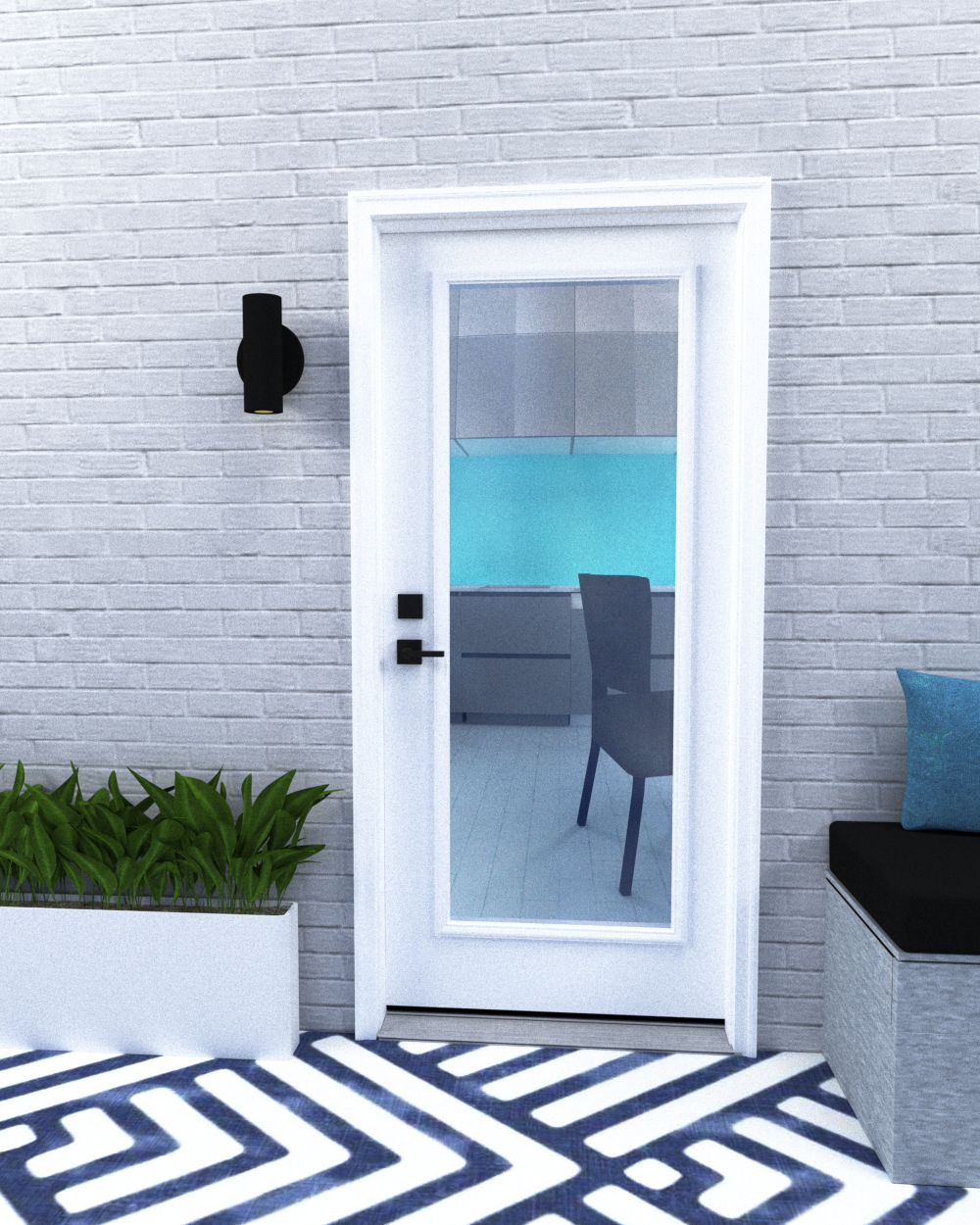 Full Lite Clear Steel Door