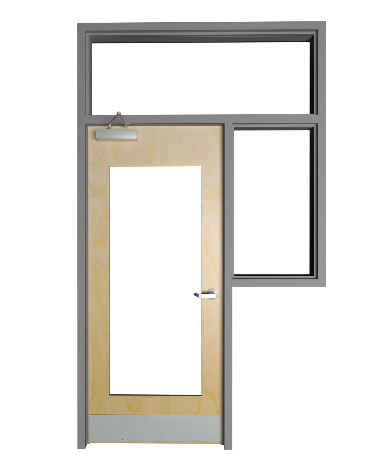 Transom with Right Partial Side Lite Frame - Model#TFRPSL