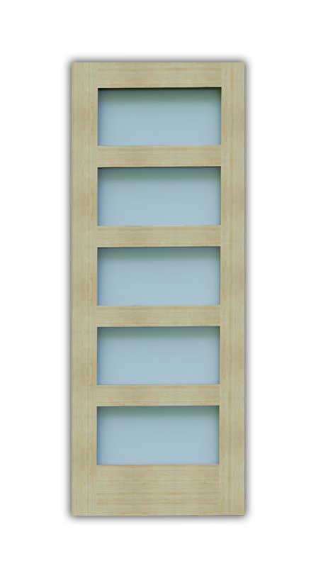Laminated Glass Poplar Shaker (5 Lite) Prehung