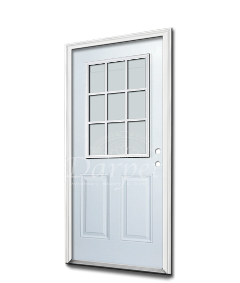 9 Lite Clear Glass Steel Door
