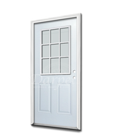 9 Lite Clear Glass Steel Door