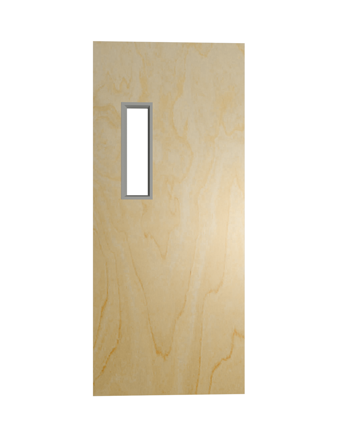 Commercial Birch Door with Hollow Metal Frame with Narrow Vision Lite Slab