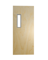 Commercial Birch Door with Hollow Metal Frame with Narrow Vision Lite Slab