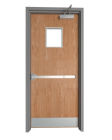 Commercial Oak Door with Hollow Metal Frame with Vision Vision Lite