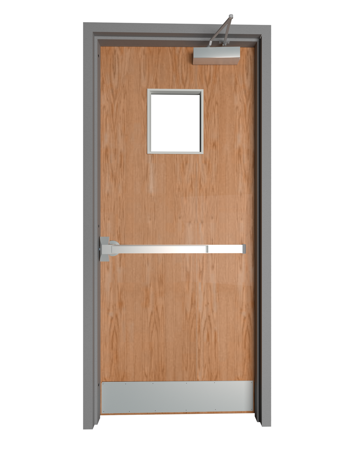 Commercial Oak Door with Hollow Metal Frame with Vision Vision Lite