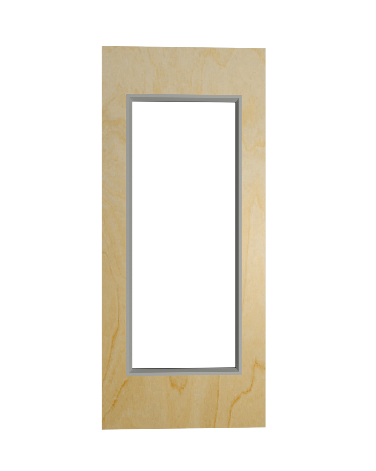 Commercial Birch Door with Hollow Metal Frame with Full Lite Slab