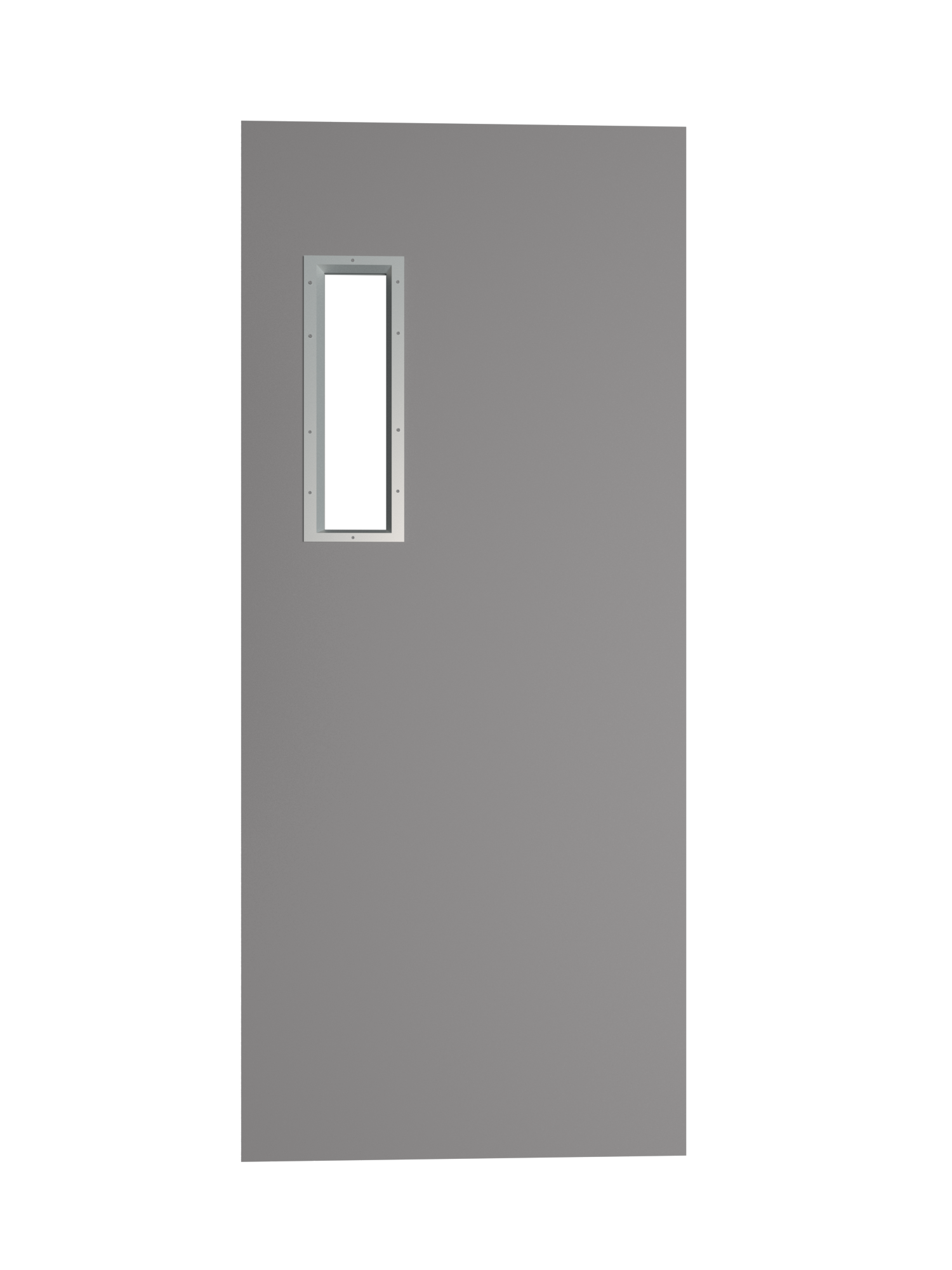 Hollow Metal Door with Narrow Vision Lite Slab