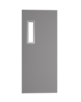 Hollow Metal Door with Narrow Vision Lite Slab