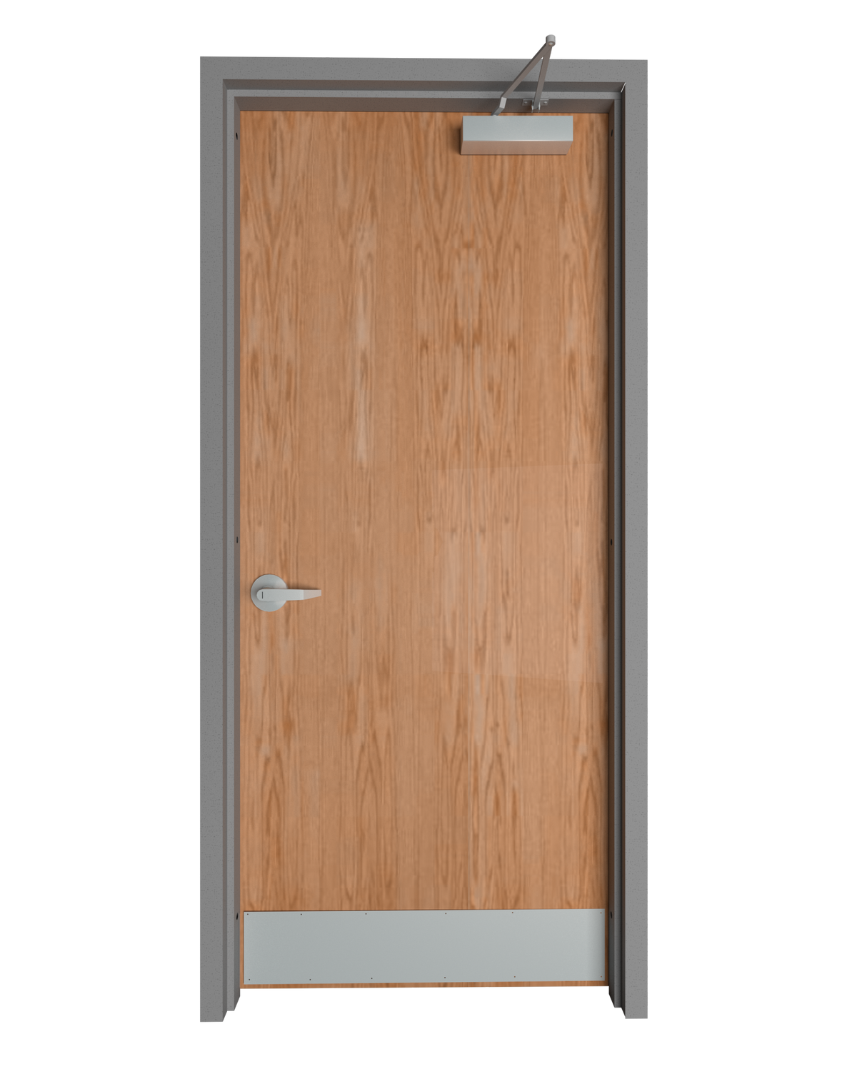 Commercial Flush Oak Door with Hollow Metal Frame