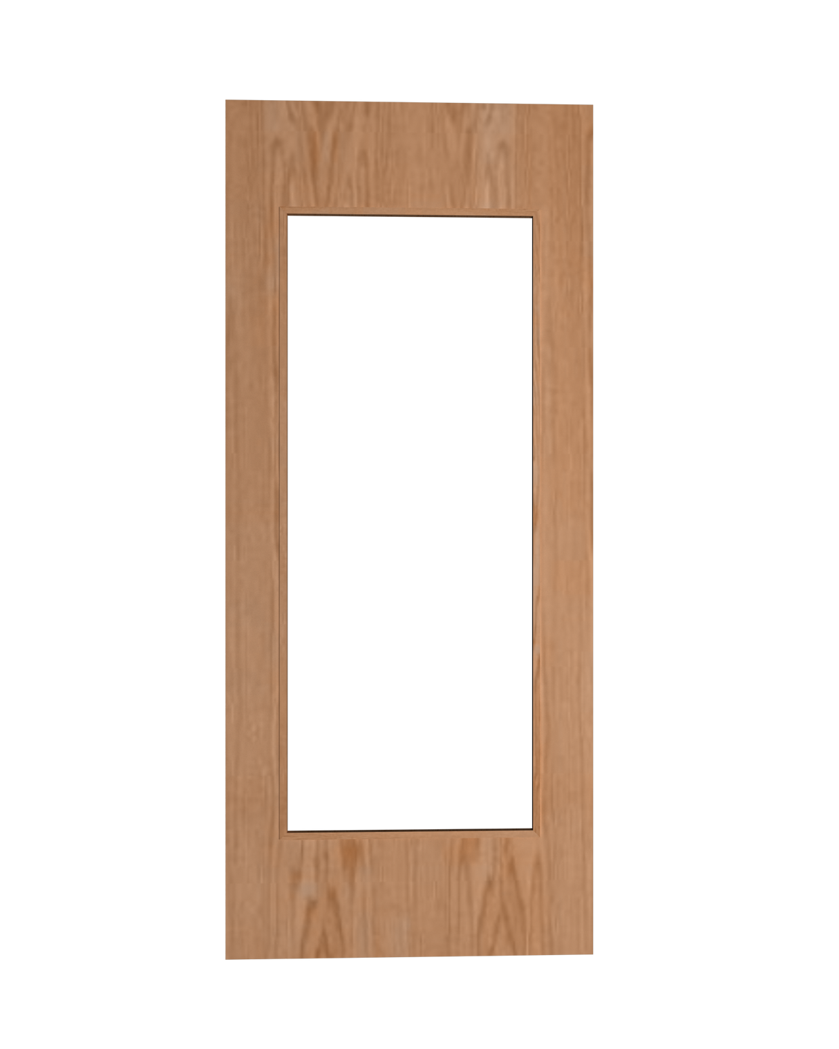 Commercial Oak Door with Hollow Metal Frame with Full Lite Slab