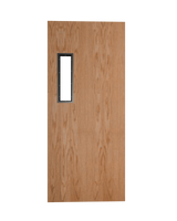 Commercial Oak Door with Hollow Metal Frame with Narrow Vision Lite Slab