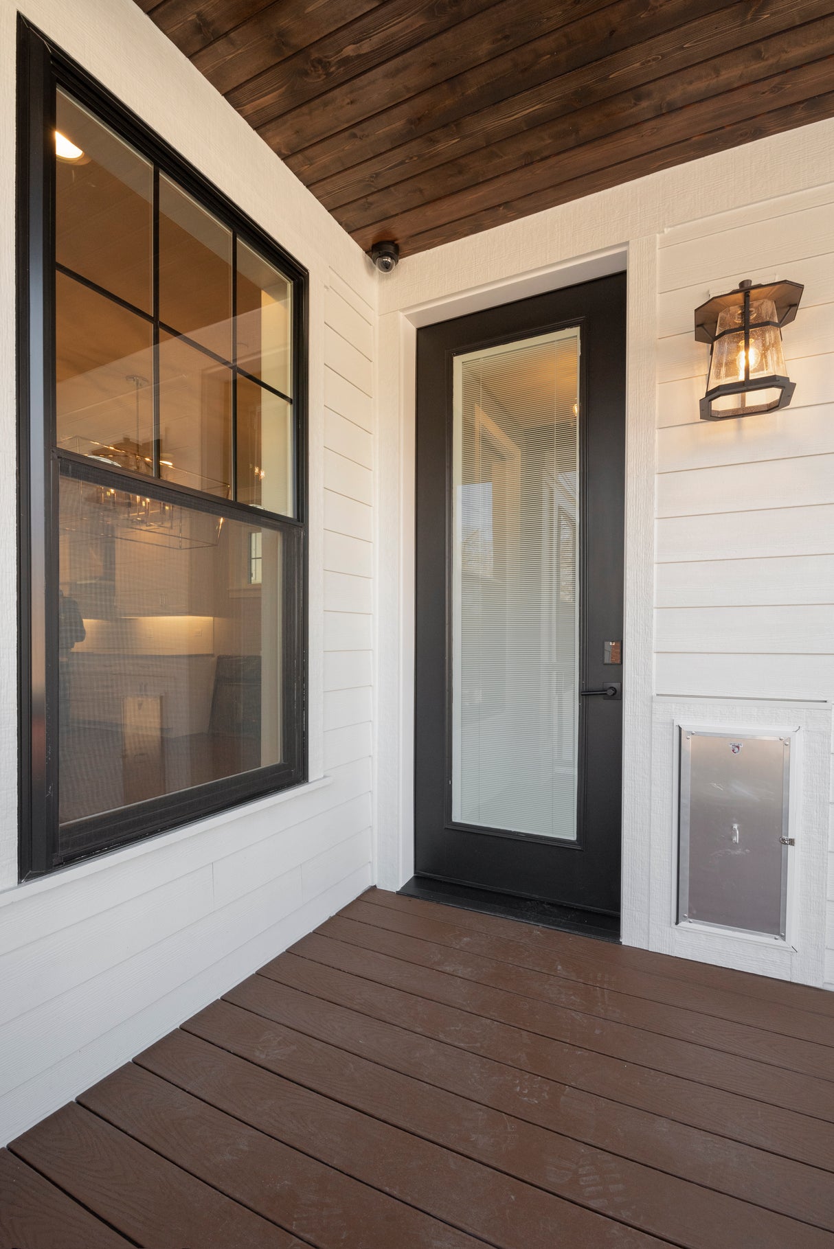 Full Clear Glass Steel Door with Blinds