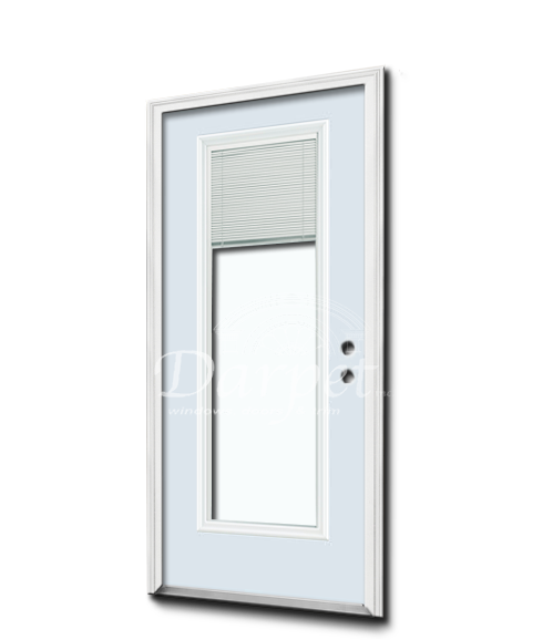 Full Clear Glass Steel Door with Blinds