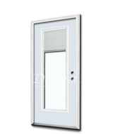 Full Clear Glass Steel Door with Blinds