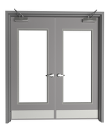 Hollow Metal Double Door with Full Lite