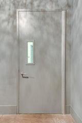 Hollow Metal Door with Narrow Vision Lite Slab