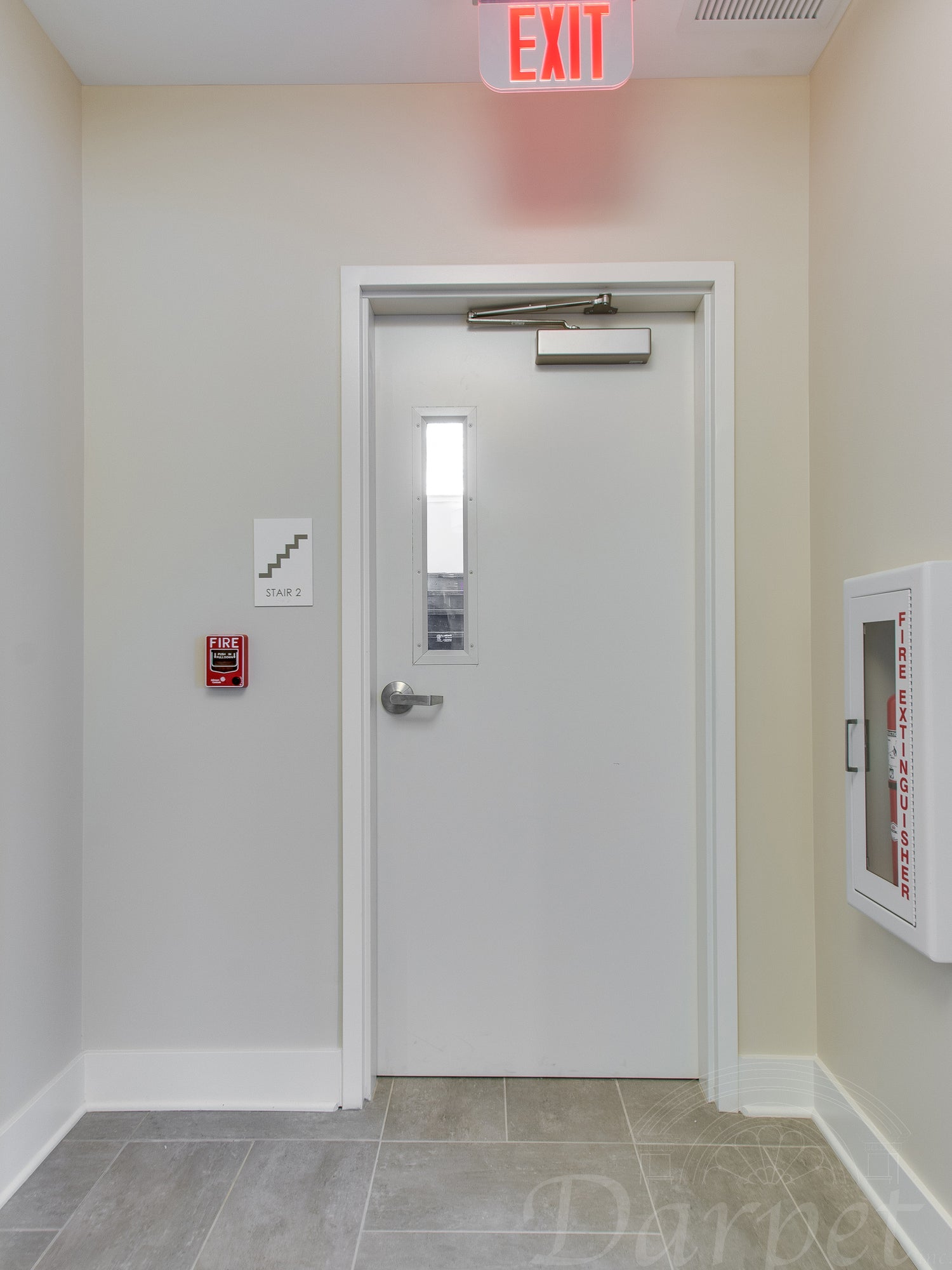 Hollow Metal Door with Narrow Vision Lite Slab