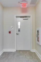 Hollow Metal Door with Narrow Vision Lite Slab