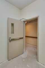 Hollow Metal Door with Narrow Vision Lite Slab