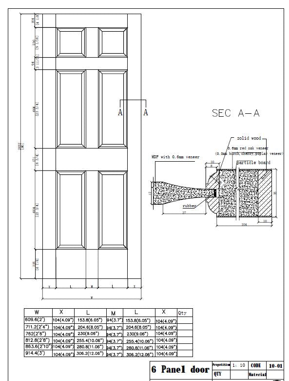 Red Oak (6 Panel) Triple Bypass
