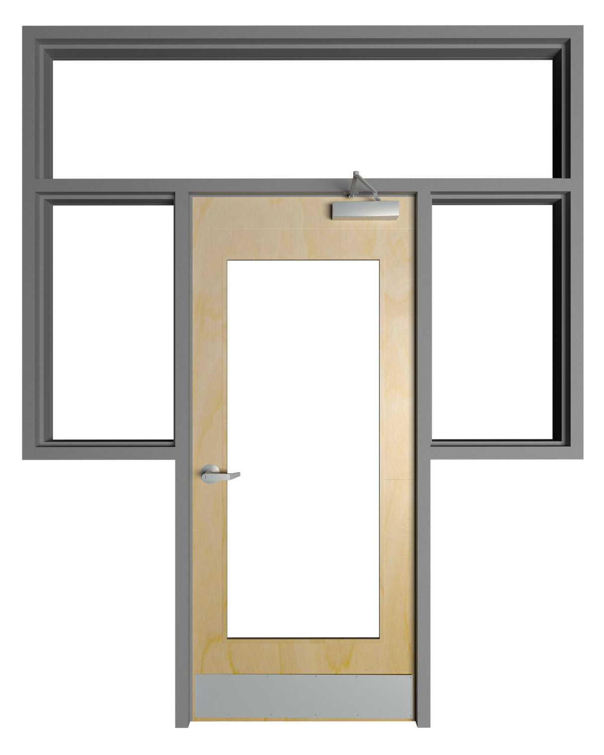 Transom with Double Partial Side Lite Frame - Model#TF2PSL