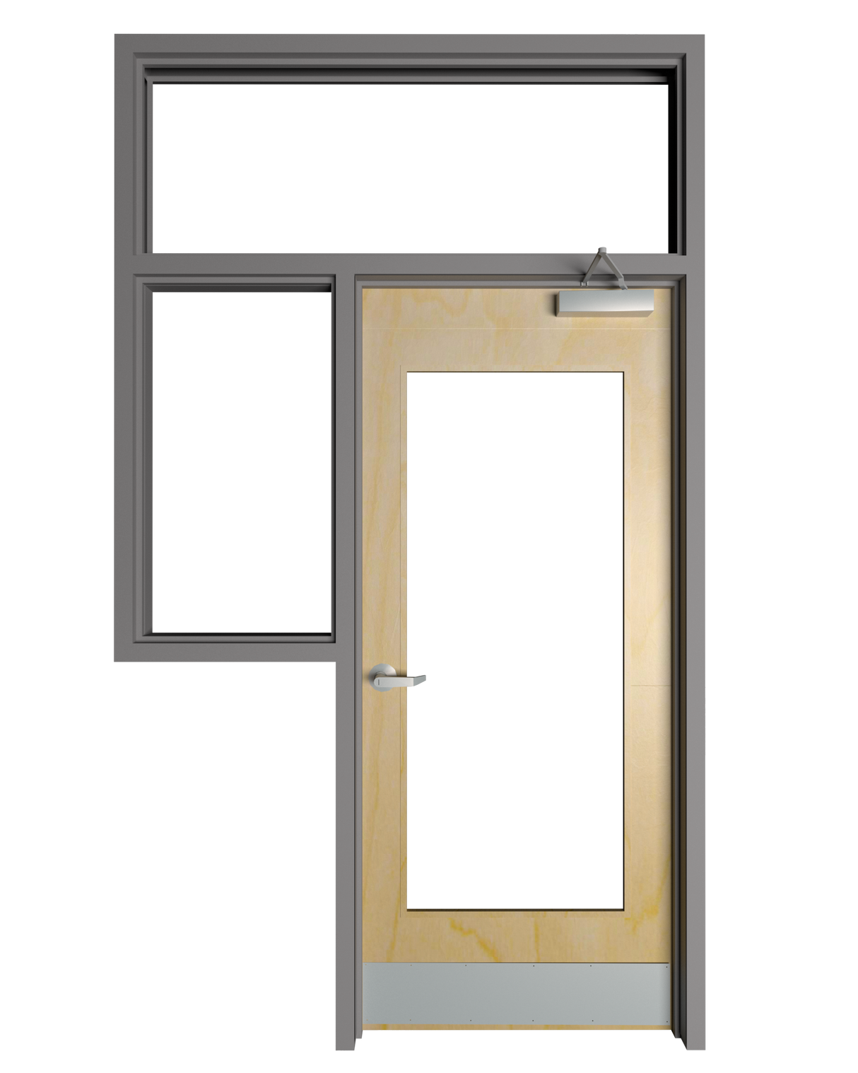 Transom with Left Partial Side Lite Frame - Model#TFLPSL