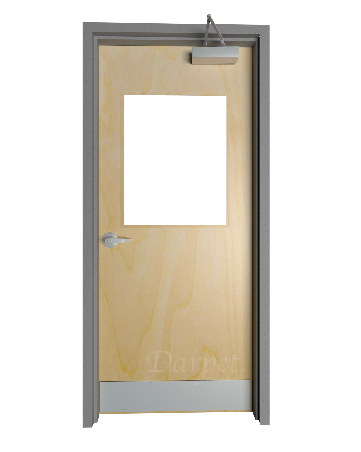 Commercial Birch Door with Hollow Metal Frame with Half Lite