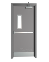 Hollow Metal Door with Narrow Vision Lite
