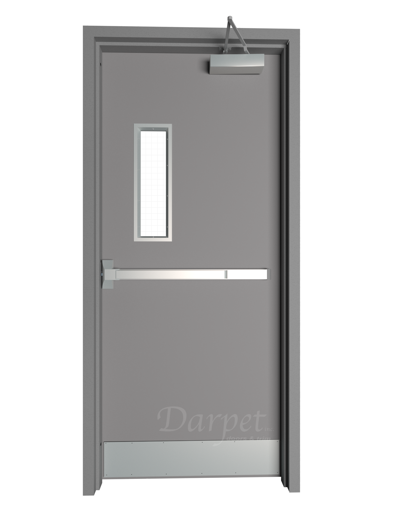 Hollow Metal Double Door with Narrow Vision Lite