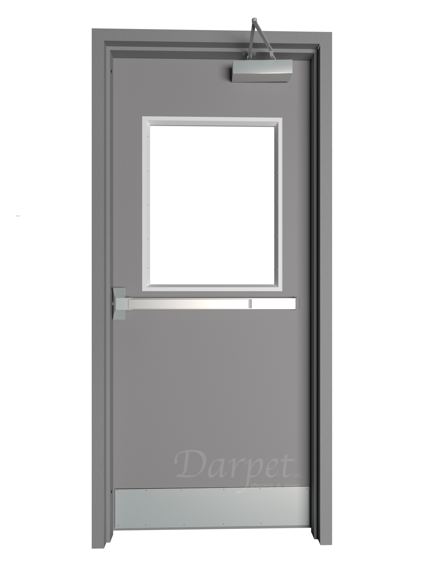 Hollow Metal Double Door with Half Lite