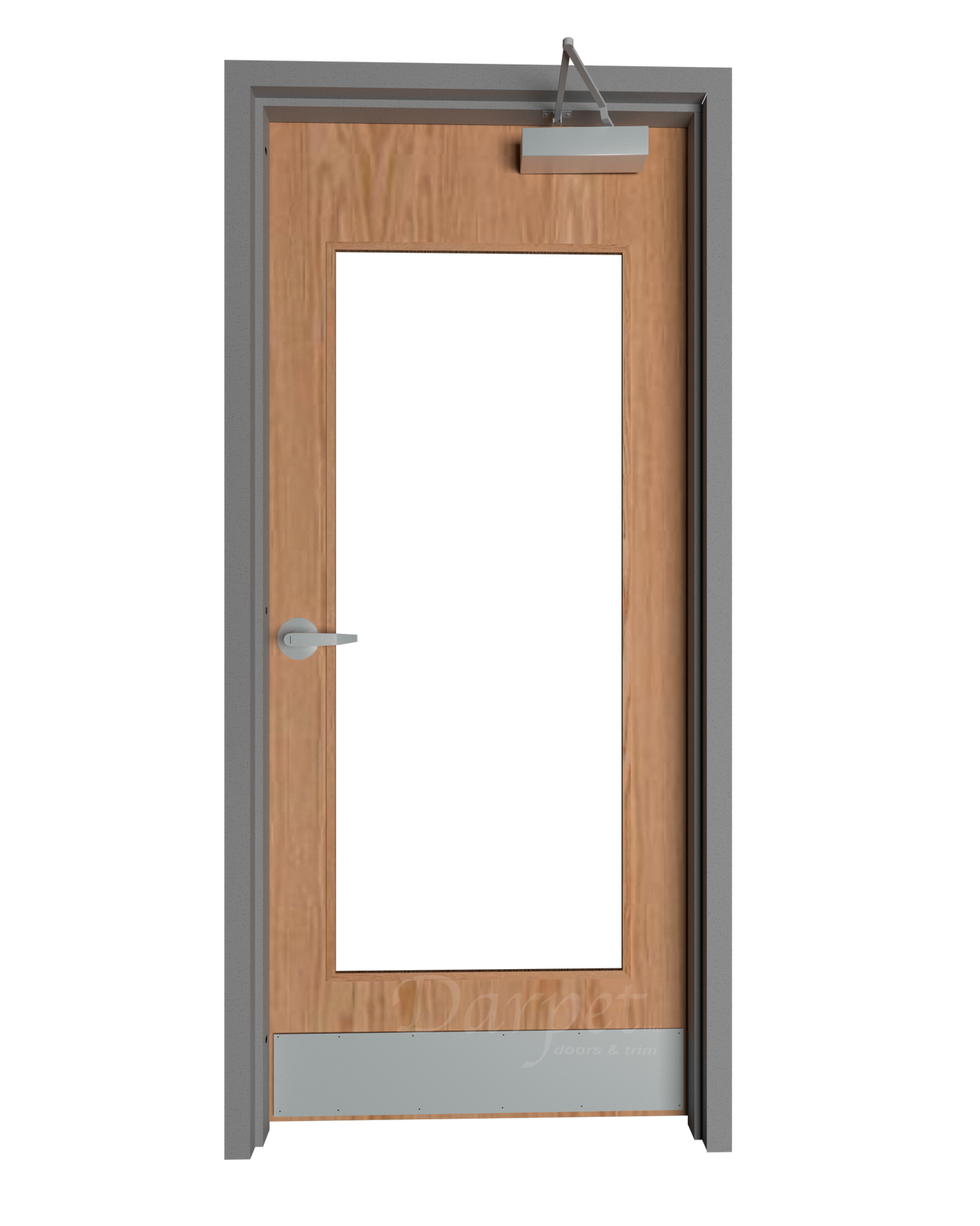 Commercial Oak Door with Hollow Metal Frame with Full Lite