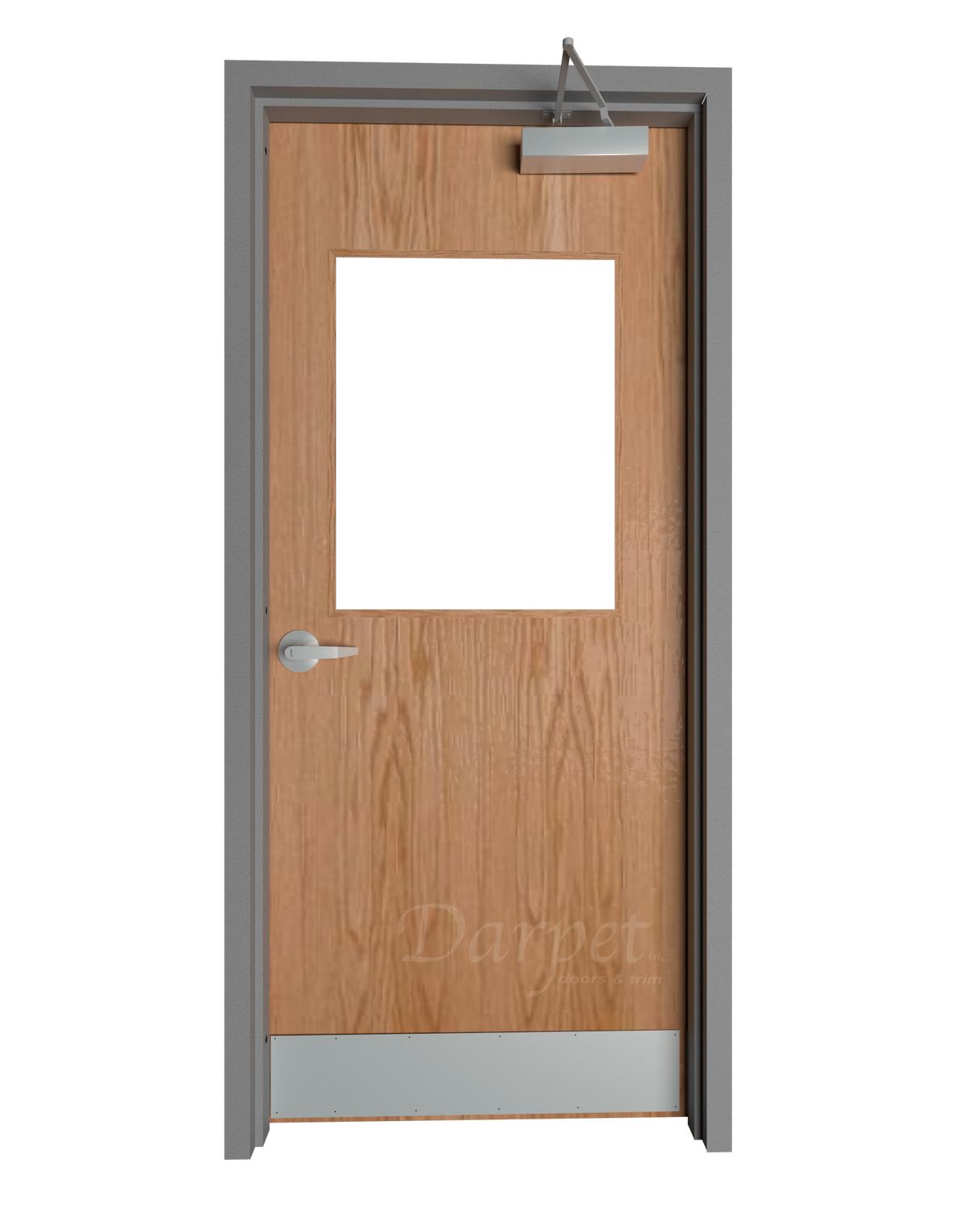 Commercial Oak Door with Hollow Metal Frame with Half Lite