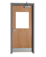 Commercial Oak Door with Hollow Metal Frame with Half Lite