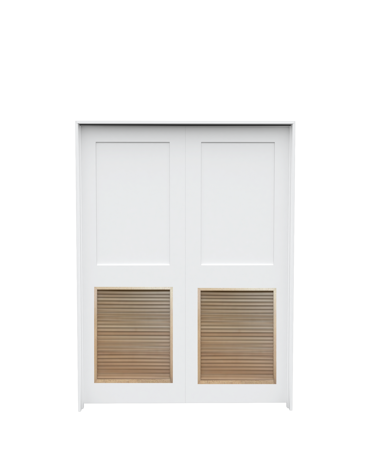Flat Shaker (2 Panel) Double with Louver Insert