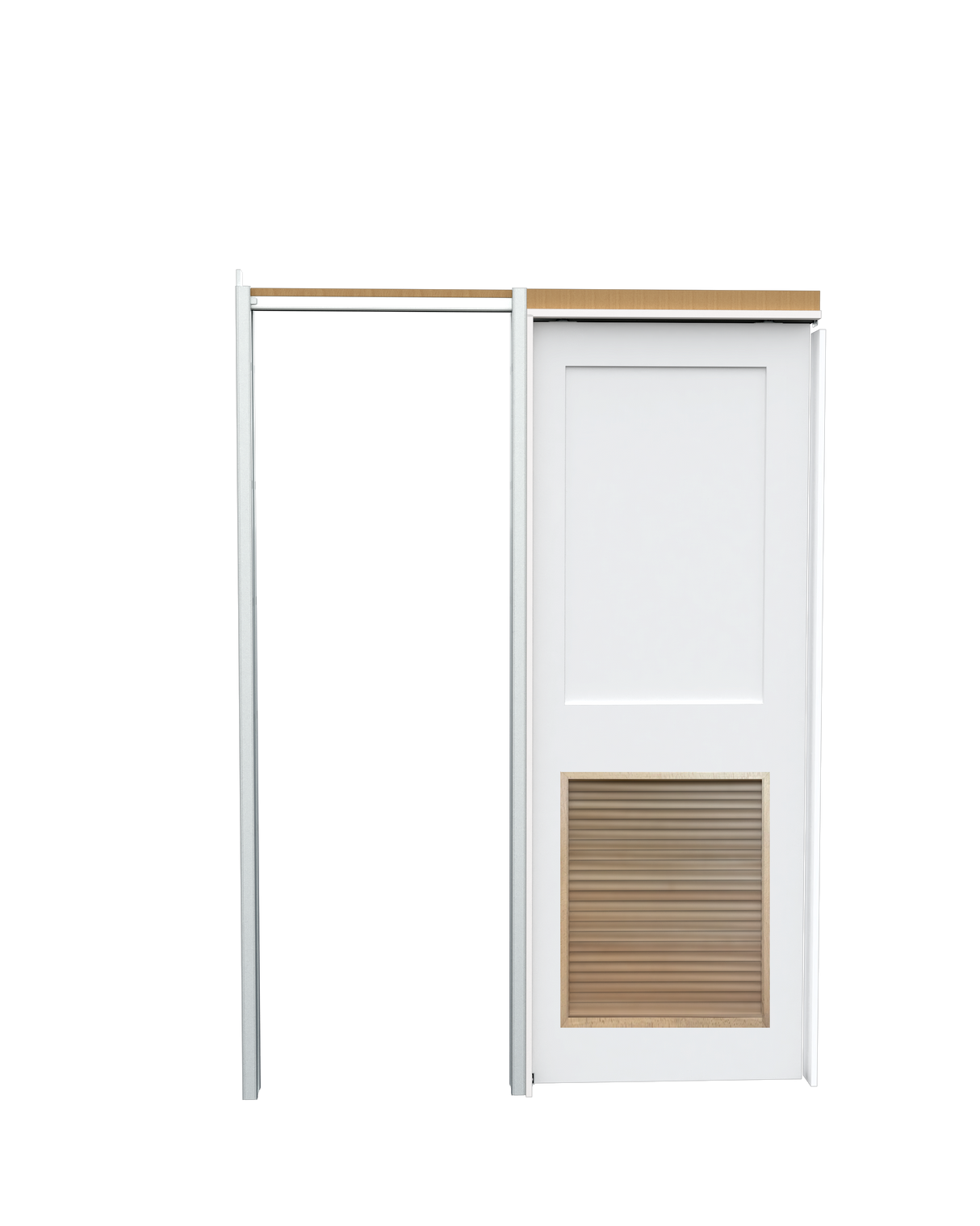 Flat Shaker (2 Panel) Pocket with Louver Insert