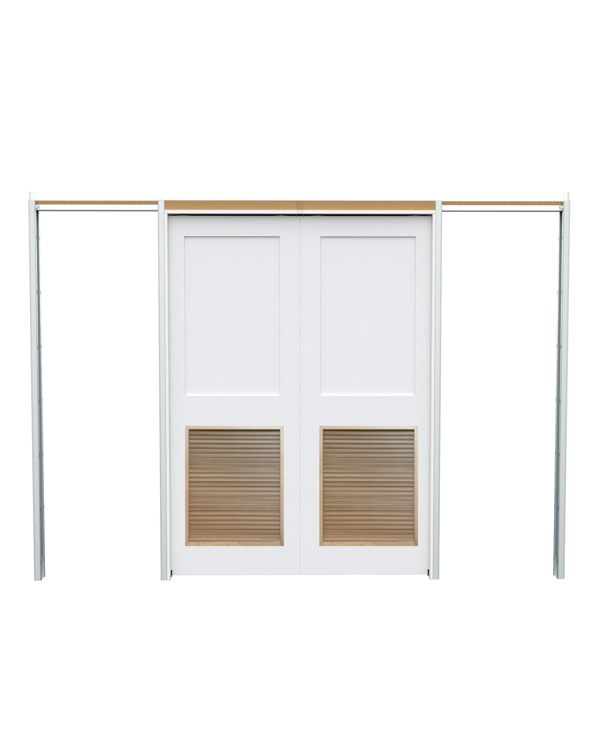 Flat Shaker (2 Panel) Pocket with Louver Insert