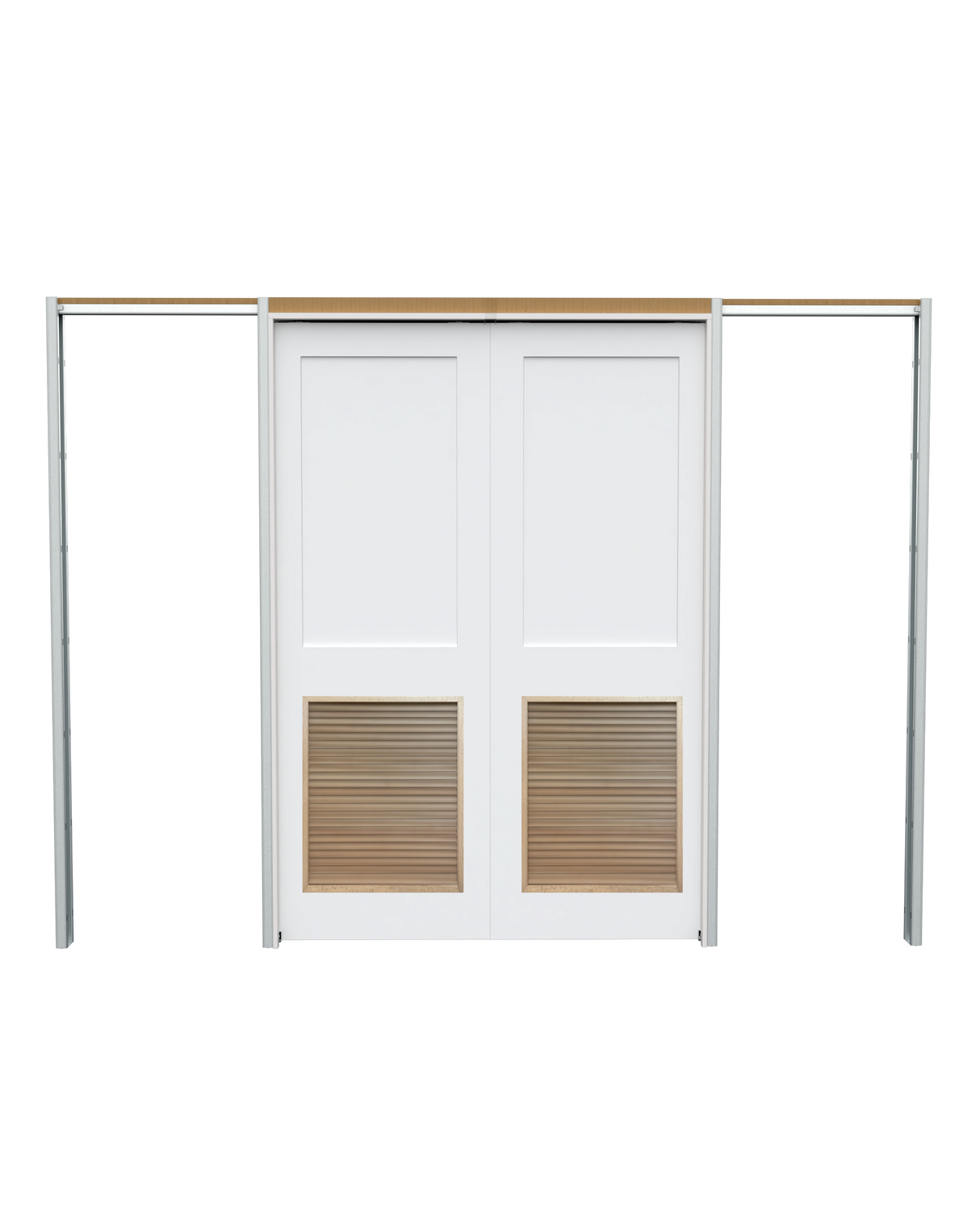 Flat Shaker (2 Panel) Pocket with Louver Insert
