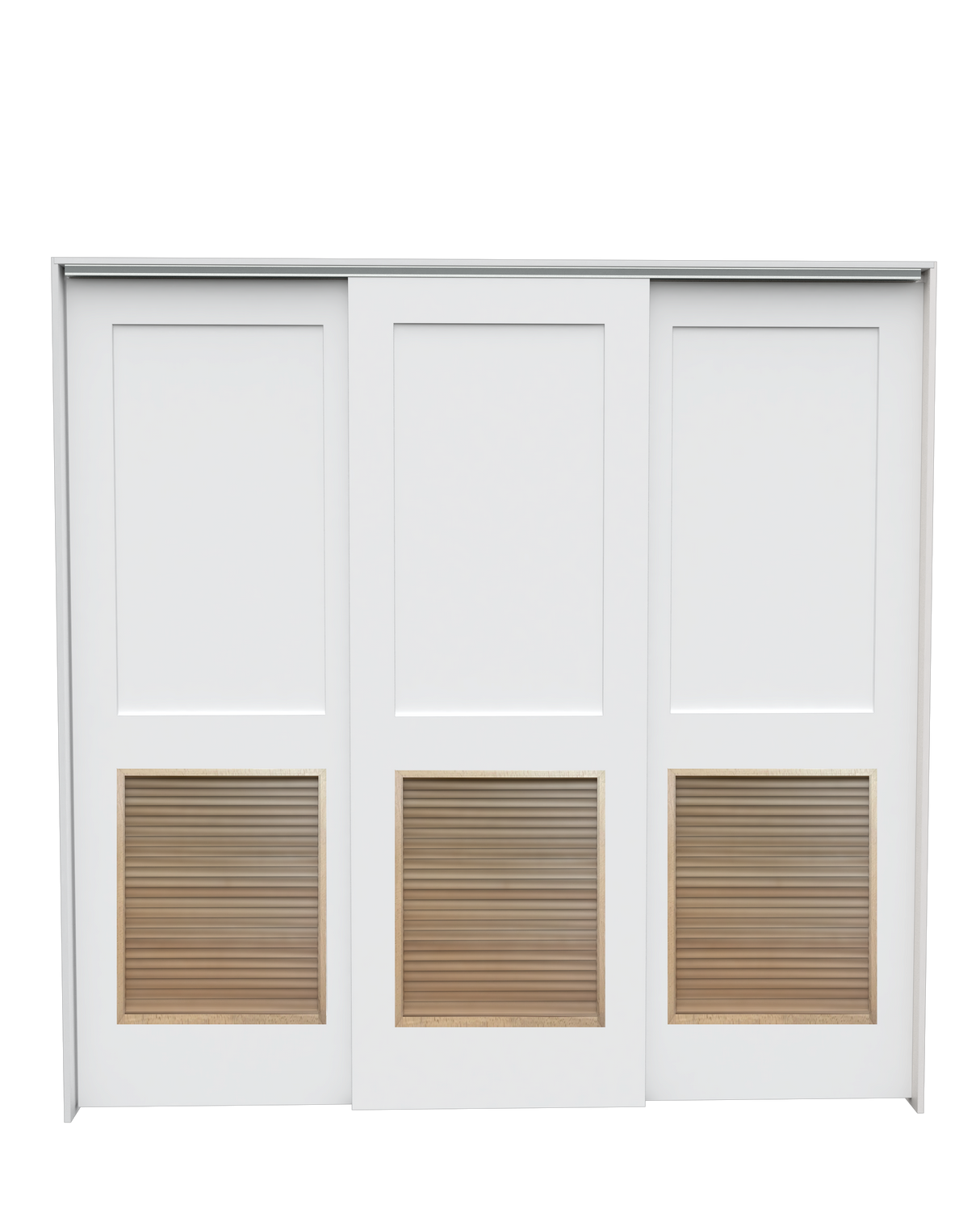 Flat Shaker (2 Panel) Triple Bypass with Louver Insert